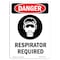 Signmission OSHA Danger Sign, Respirator Required, 18in X 12in Peel And Stick Wall Graphic, OS-DS-RD-1218-V-1543 OS-DS-RD-1218-V-1543 - alternate 1